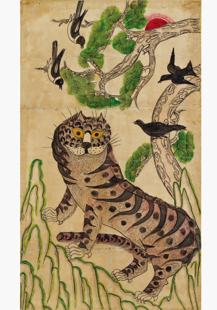 (즐기다-2_사진06)까치호랑이, 지본채색, 88X52cm _ 가회민화박물관