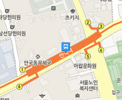 Anguk Station (Line 3) Exit 2 map
