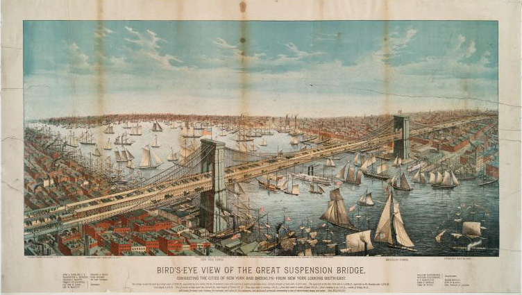 보빙사가 보았던 뉴욕 브루클린 다리의 위용.(출처 : New York Public Library)