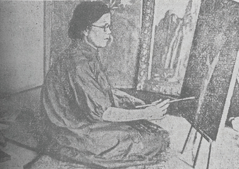 여자미술학사에서 작업 중인 나혜석(1933년).(출처 : 『정월 라혜석 전집』, 국학자료원)
